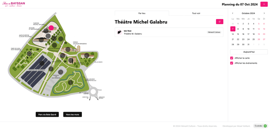 Interface de la solution web